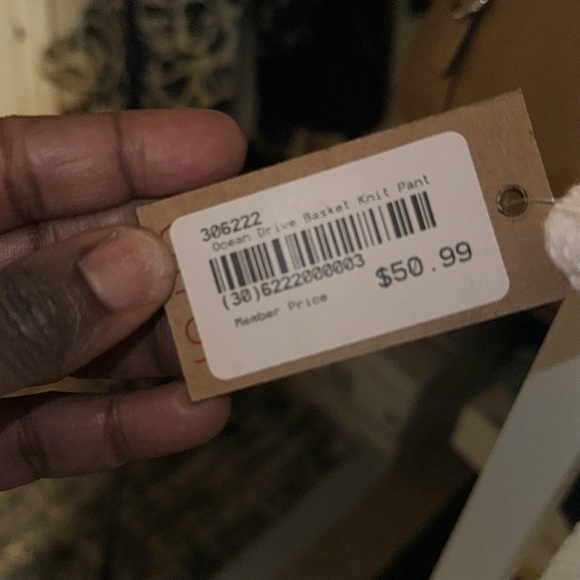 10. SURF GYPSY set crop tank top and pants white color size L women knit NWT - Picture 6 of 7